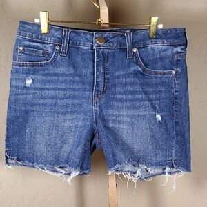 Seven7 Blue Distressed Jean Shorts